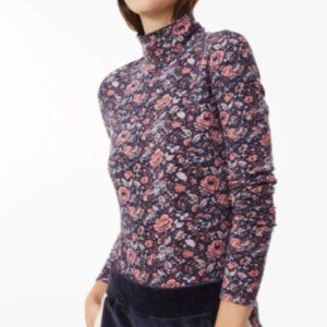 Rebecca Taylor La Vie Toile Fleur Navy Turtleneck